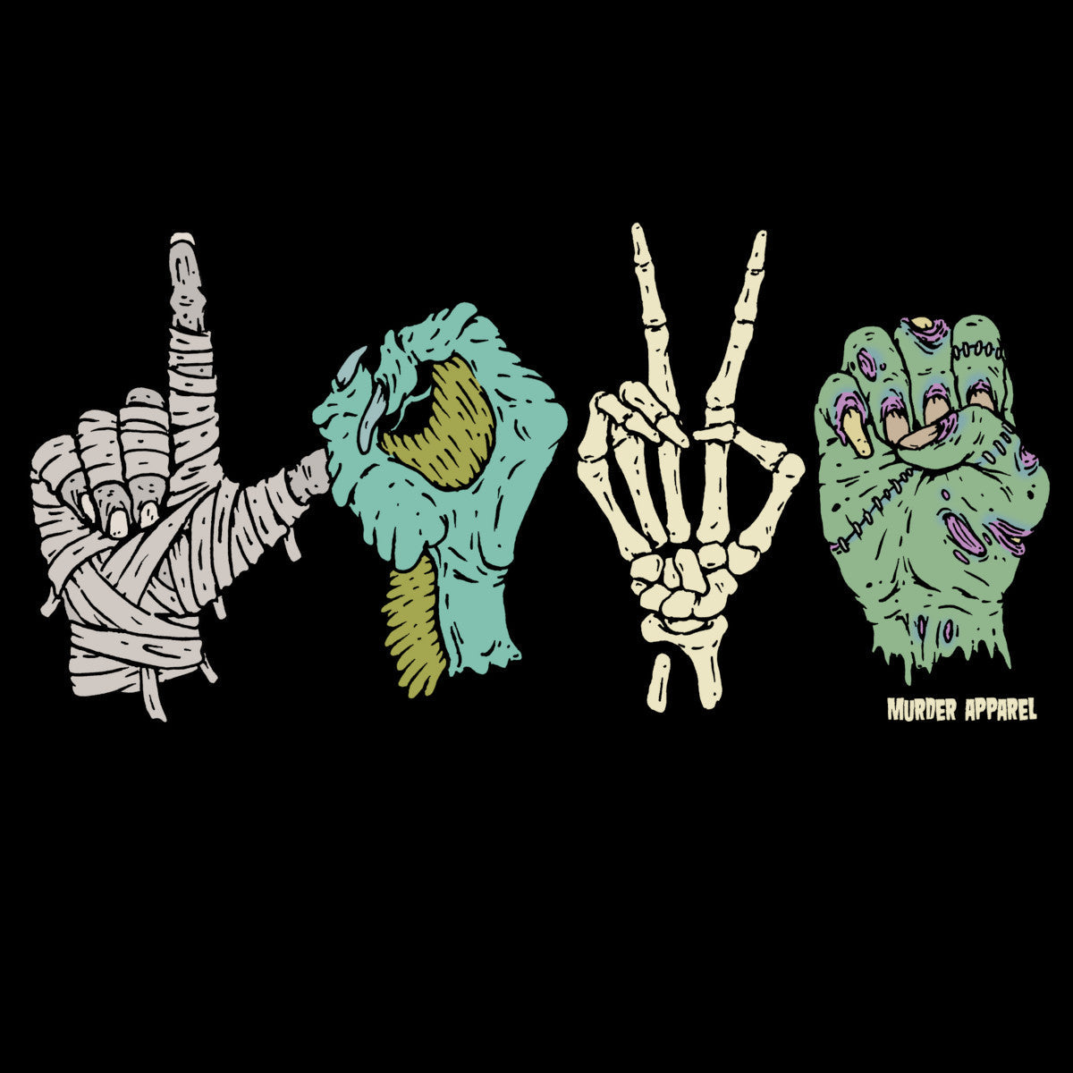 Murder Apparel Monster Love Sign Language T-shirt