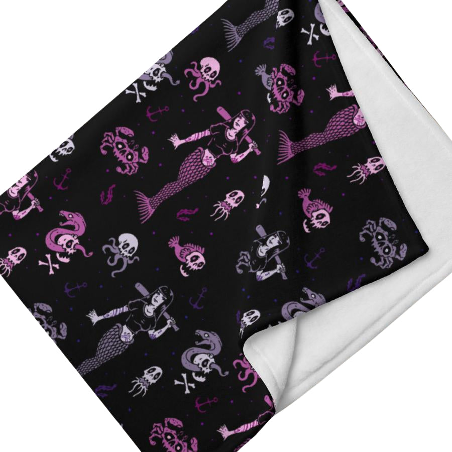 Murder Apparel Metal Mermaid Throw Blanket
