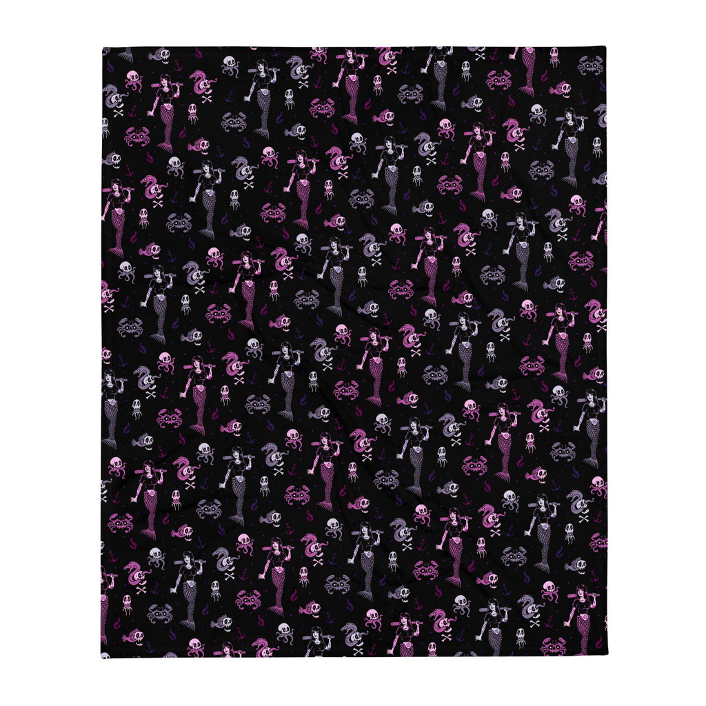 Murder Apparel Metal Mermaid Throw Blanket