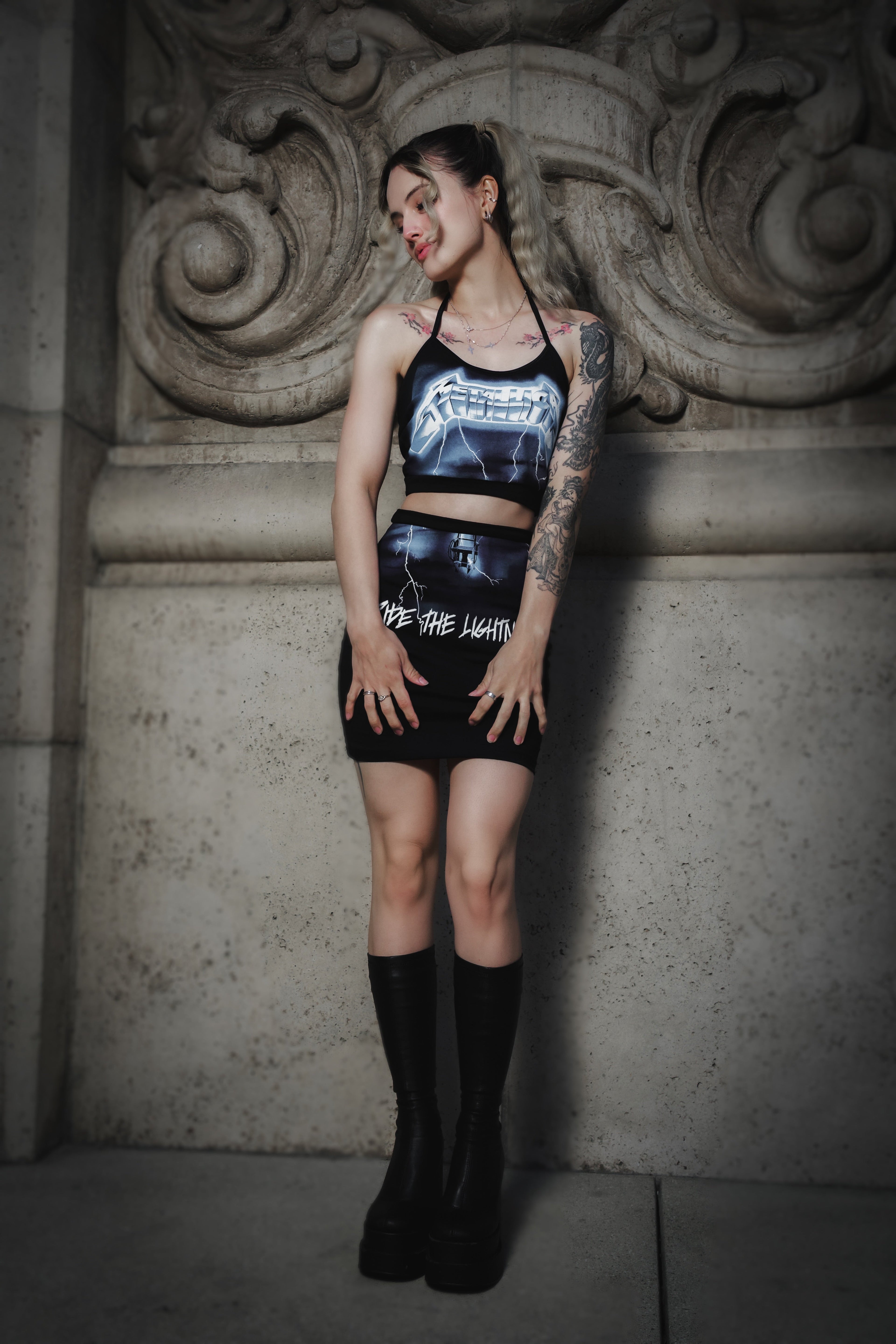 Vera's Eyecandy Two Piece Metallica Metal Dress