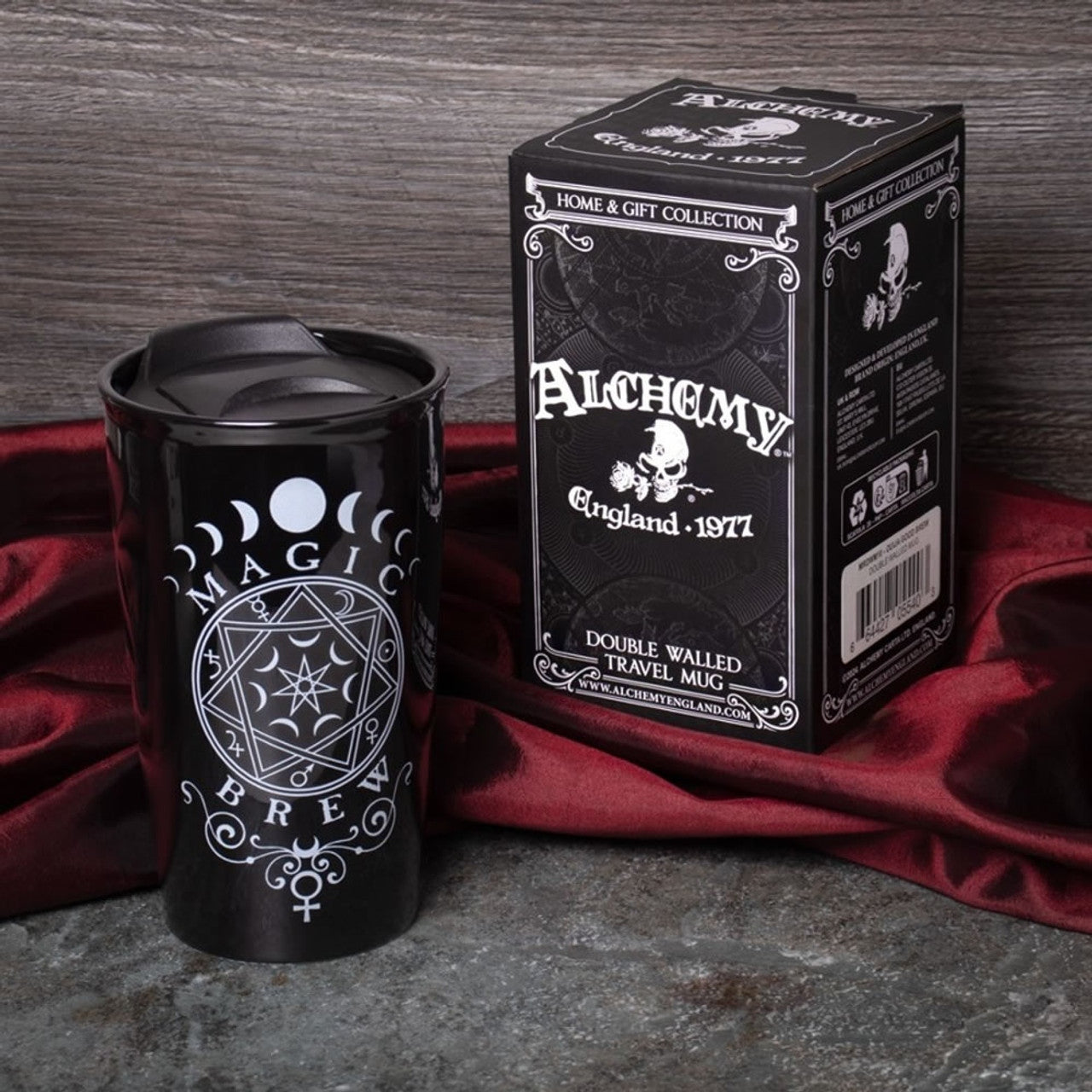 Alchemy Gothic Magic Brew Double Wall Black Travel Mug MRDWM9