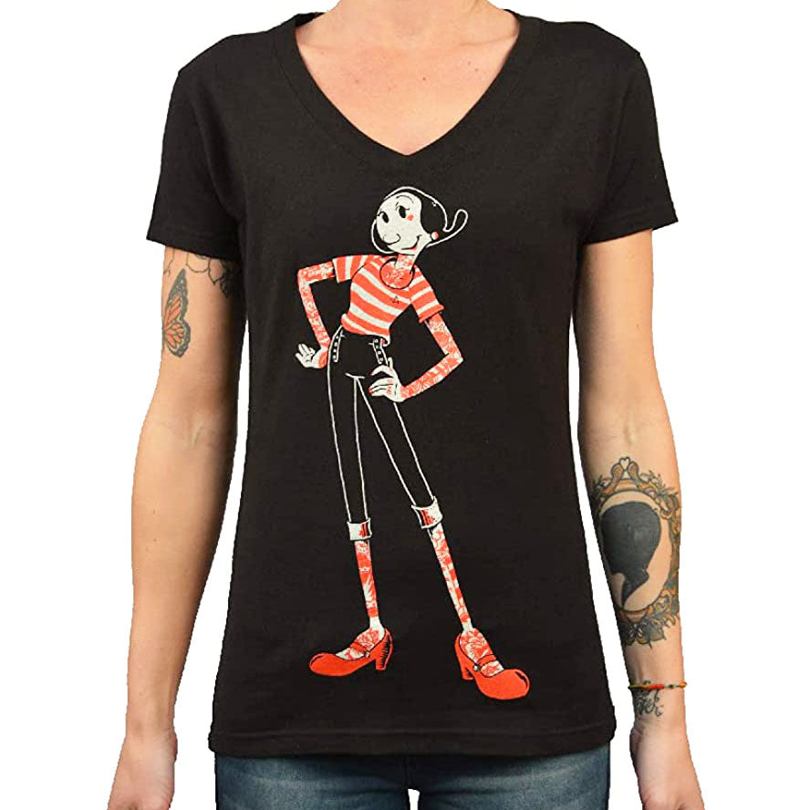 Lowbrow Art Tattooed Olive V-neck Tee