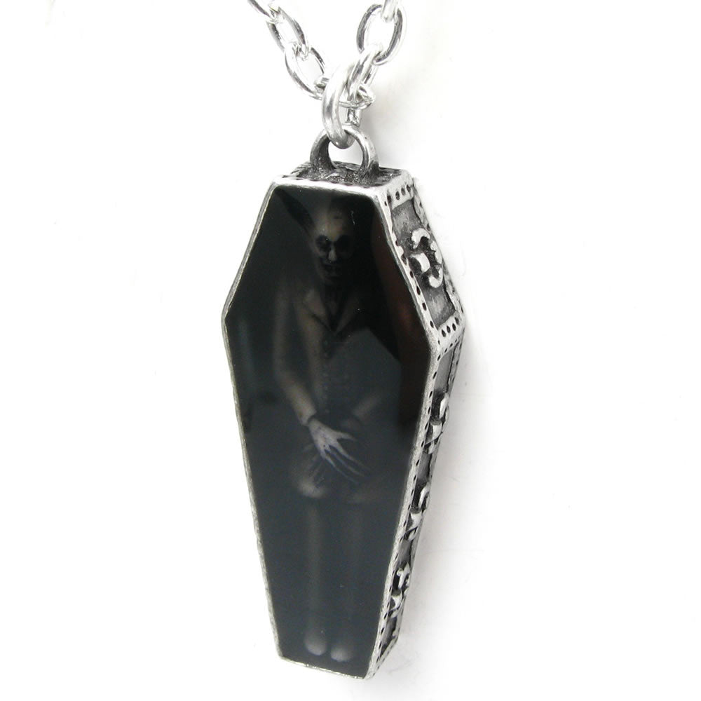 Alchemy Gothic Nosferatu's Rest Vampire Coffin Pendant P183
