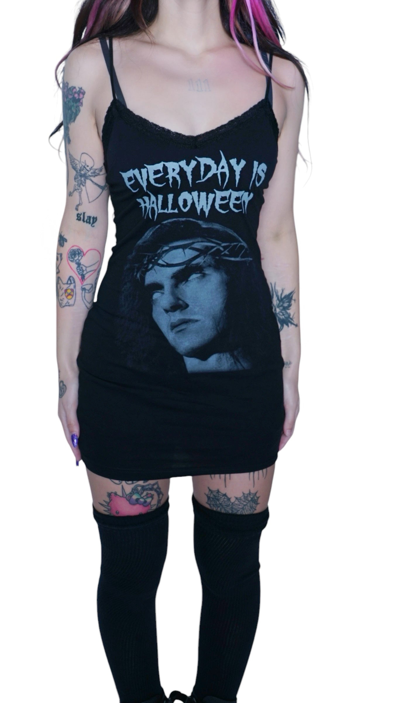 Vera's Eyecandy Peter Steele Everyday is Halloween Lace Strap Dress
