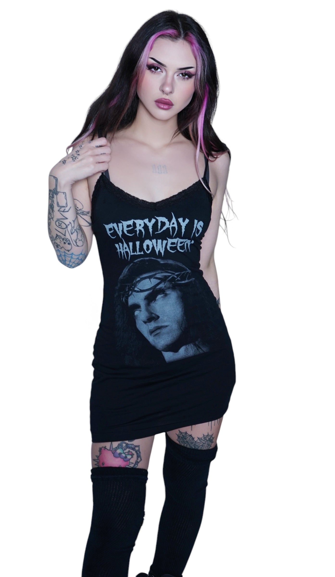 Vera's Eyecandy Peter Steele Everyday is Halloween Lace Strap Dress