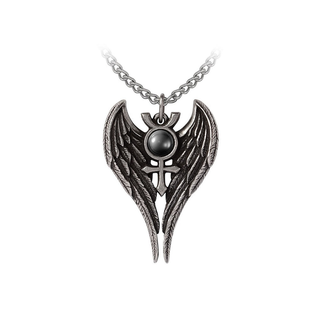 Alchemy Gothic Angel of Mercury Astrology Necklace P993