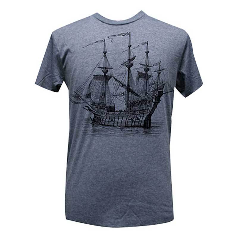 Men's Galleon Wood Cut Art Nautical Tee