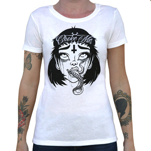 Lowbrow Art Choke Me White Tee