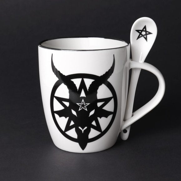 Alchemy Gothic Baphomet Coffee Mug Spoon ALMUG23
