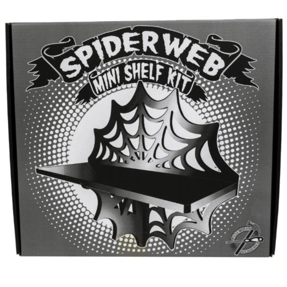 Kreepsville 666 Spiderweb Shelf Black Mini Wall Wooden Shelving Kit