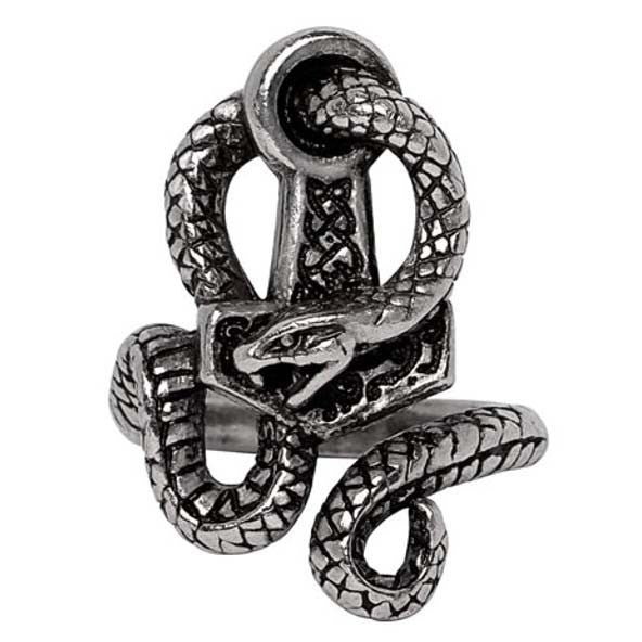 Alchemy Gothic Bane of Thor Snake Adjustable Ring R257