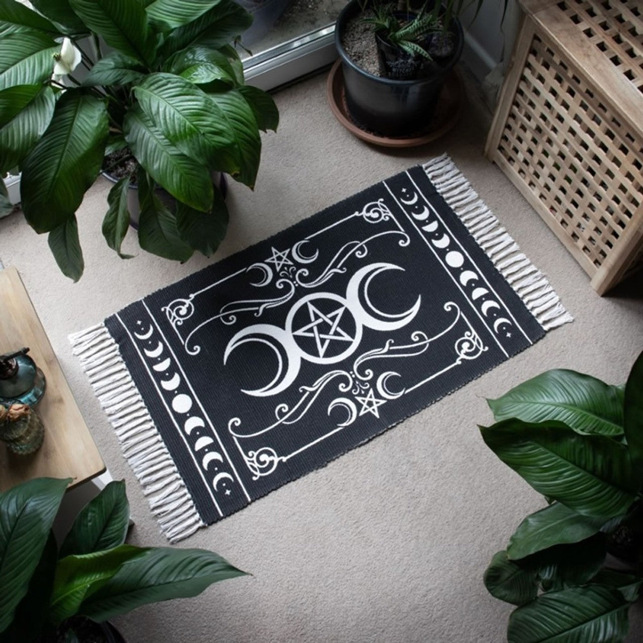 Alchemy Gothic Triple Moon Cycles Area Rug 38X20" RUG2