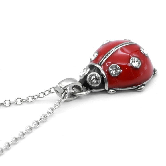 Controse Ladybug Stainless Steel Crystals Pendant
