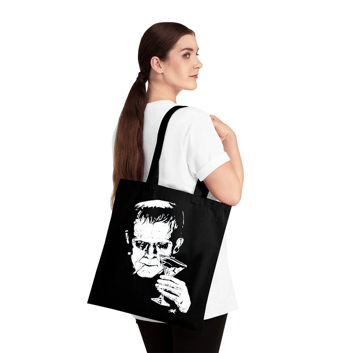 Lowbrow Art Monster Martini Black Tote Bag