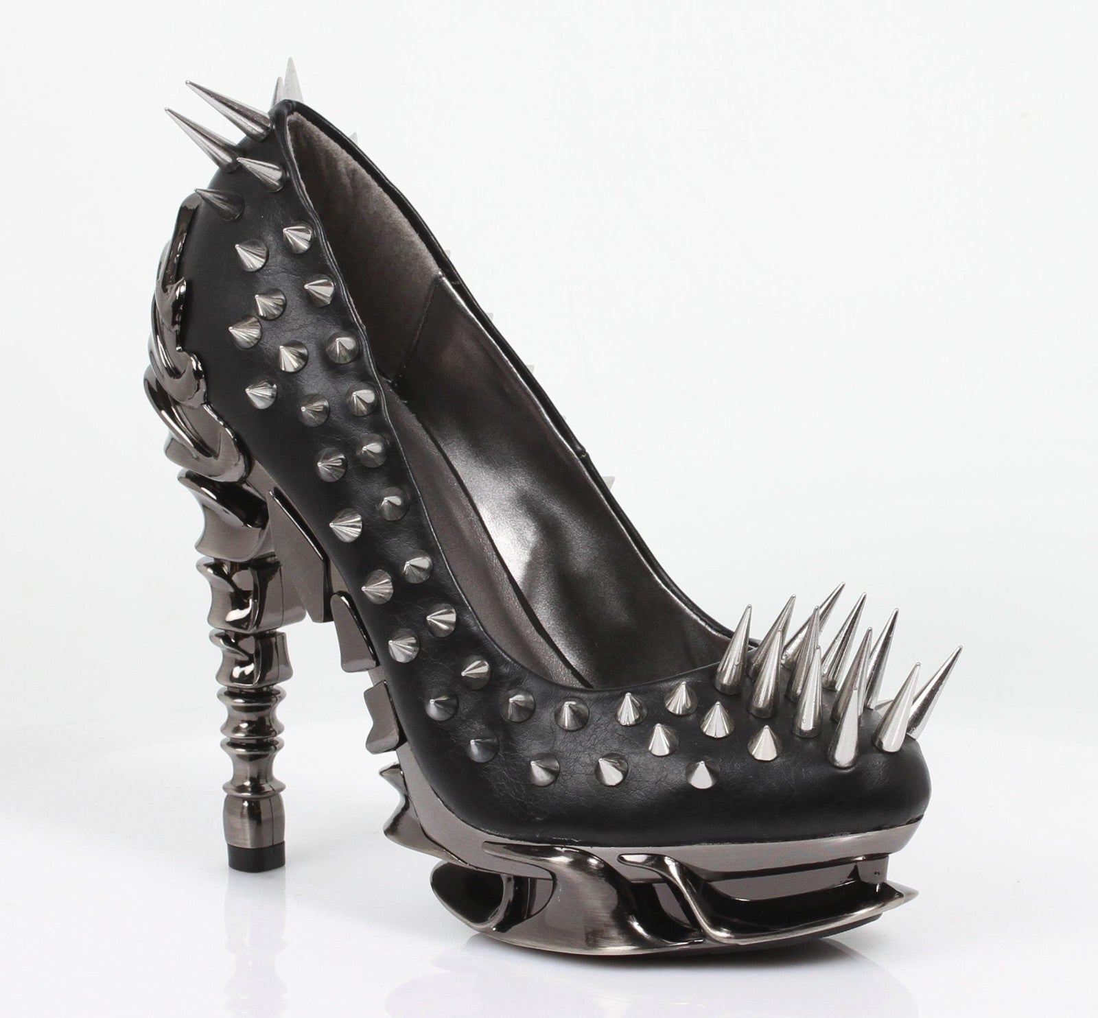 Hades ZETTA Spiked Black Pumps Spikes High Molded Heels 6-11