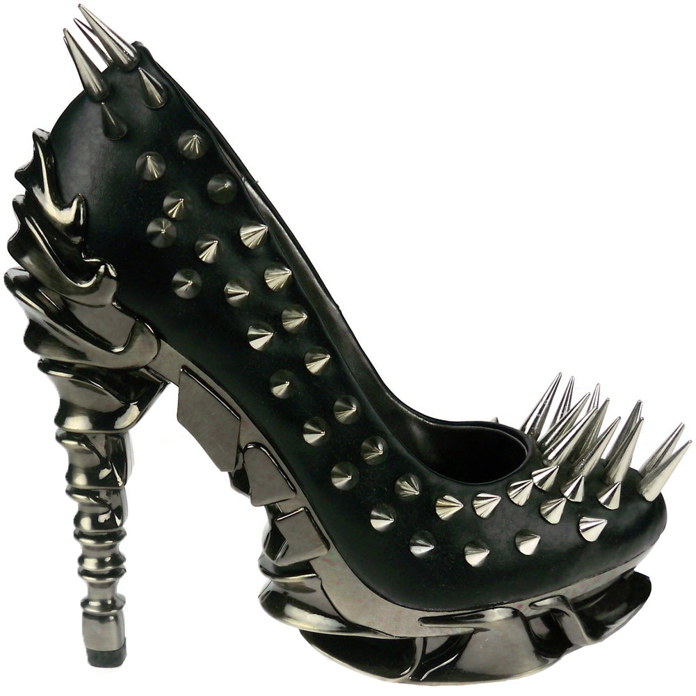 Hades ZETTA Spiked Black Pumps Spikes High Molded Heels 6-11