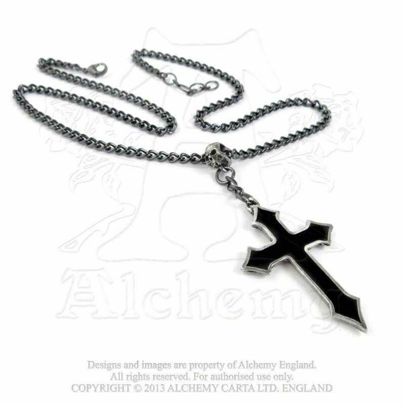 Alchemy Gothic Osbourne's Black Aiguise Cross Pendant P618