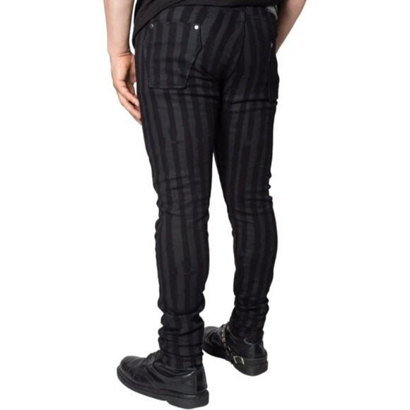 Kreepsville 666 Gray & Black Stripe Stretch Jeans