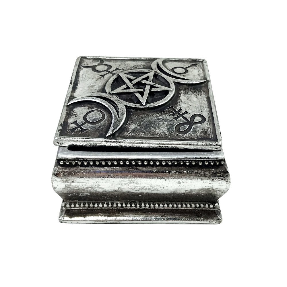 Alchemy Gothic Triple Moon Lidded Trinket Box V92