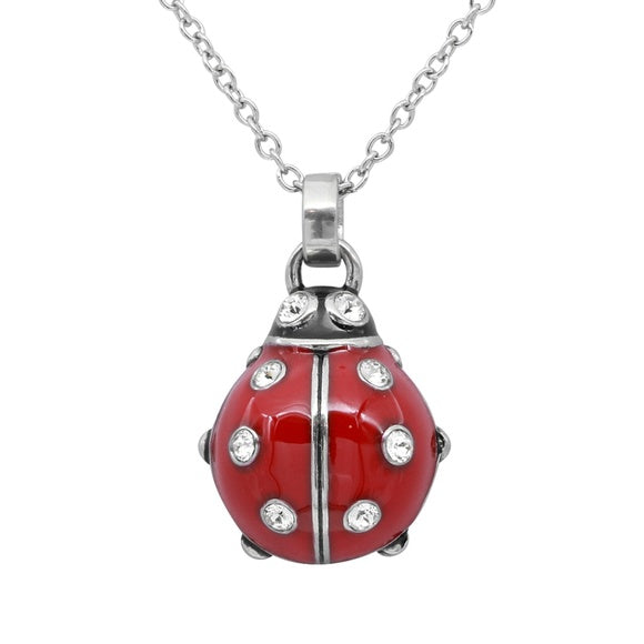 Controse Ladybug Stainless Steel Crystals Pendant