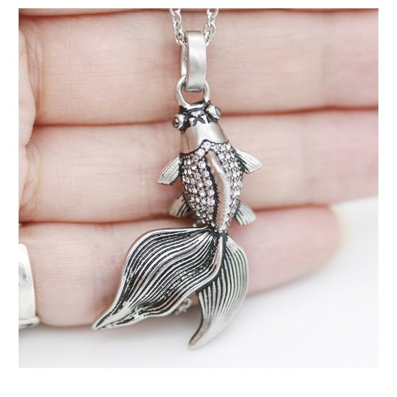 Controse Koi Fish Necklace SST Austrian Crystals