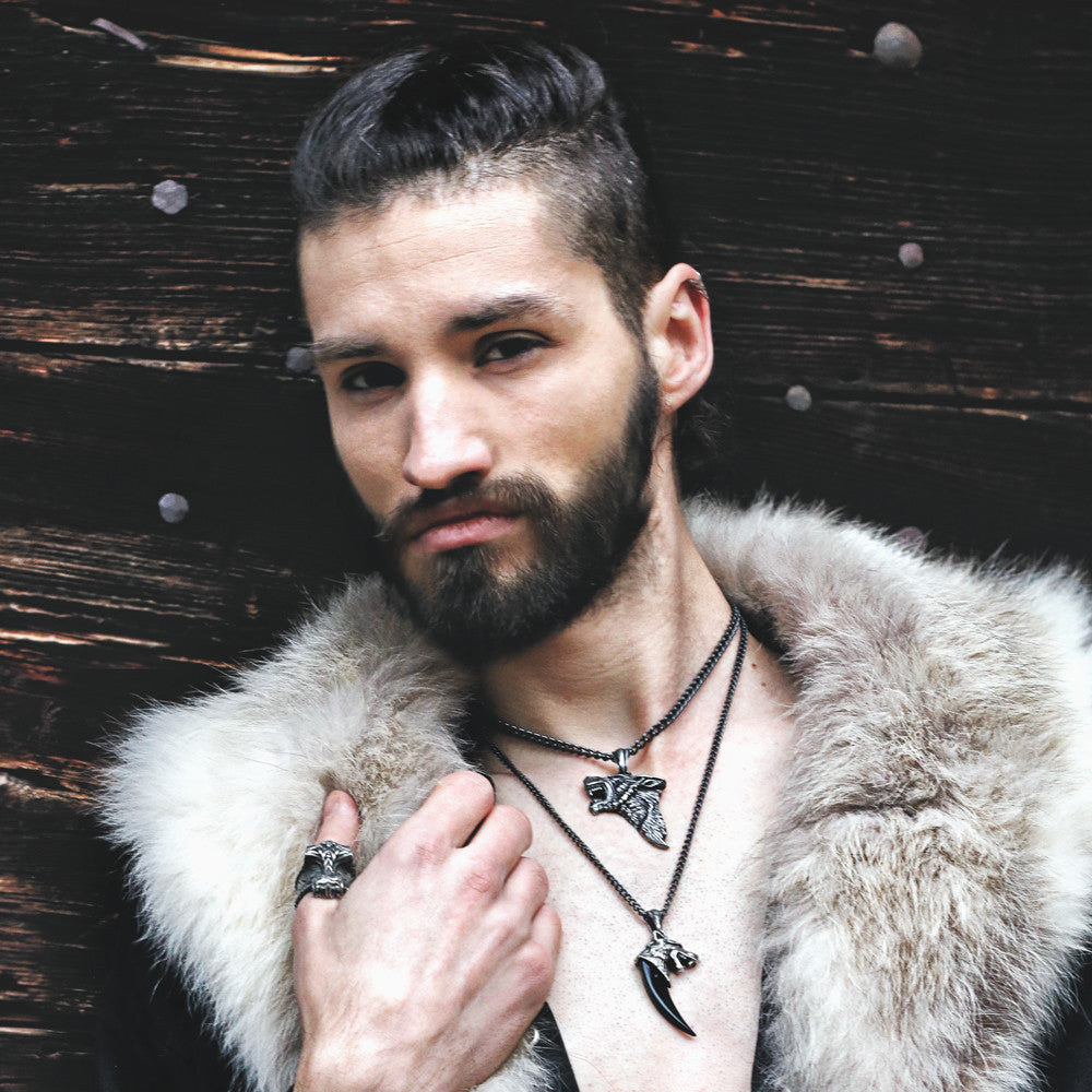 Alchemy Gothic Fierce Snarling Dark Wolf Pendant P833