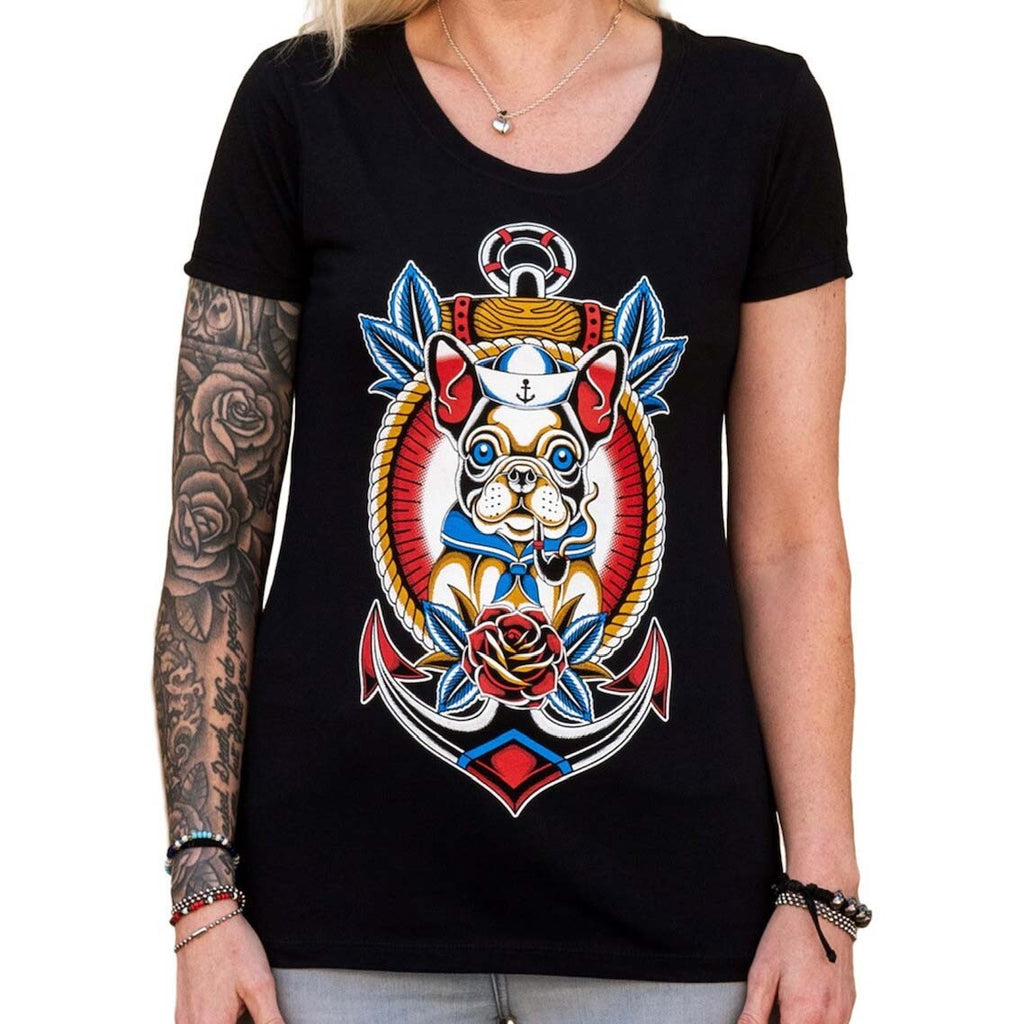 Black Market Art Sailor Dog French Bulldog Tee