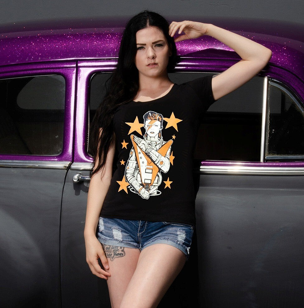 Lowbrow Art Star Man V-neck Bowie Tee