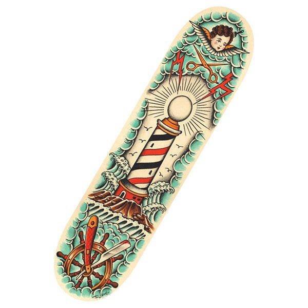 Tip Top Tim Beck Barber Pole Shears Razor Maple Skate Deck