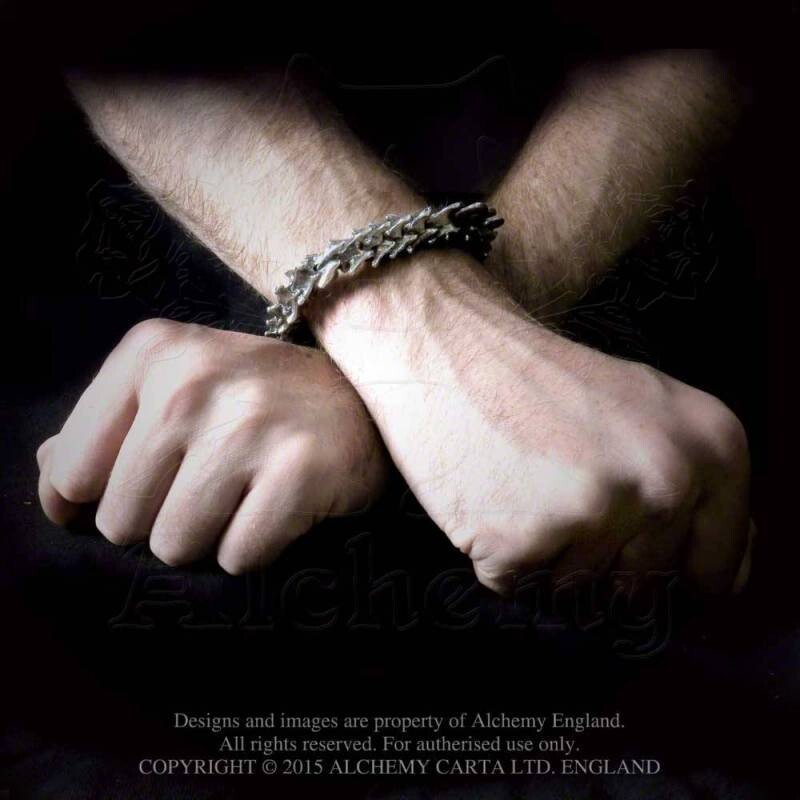 Alchemy Gothic Vertebrae Bracelet Pewter Spine Bone Links A29
