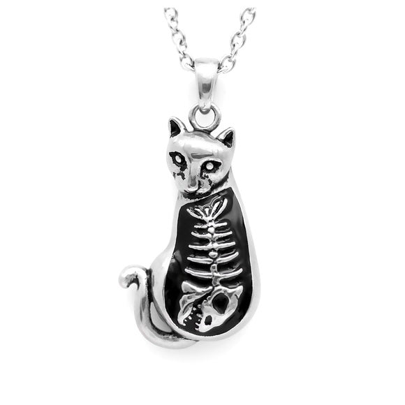 Controse Kitty Fish Bone Full Belly SST Cat Necklace