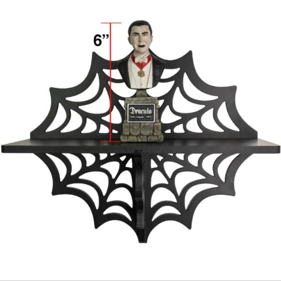 Kreepsville 666 Spiderweb Shelf Black Mini Wall Wooden Shelving Kit