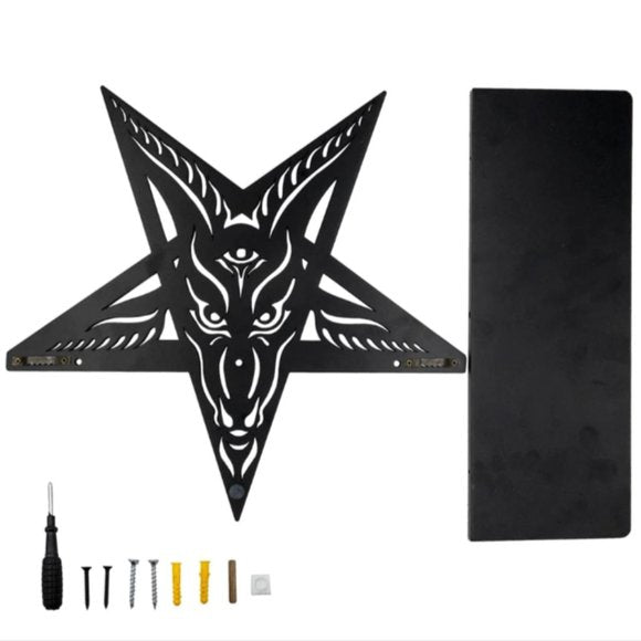 Kreepsville 666 Baphomet Shelf Black Mini Wall Wooden Shelving Kit