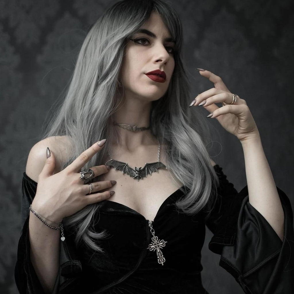 Alchemy Gothic Large Vampire Bat Necklace 5" Pendant P121