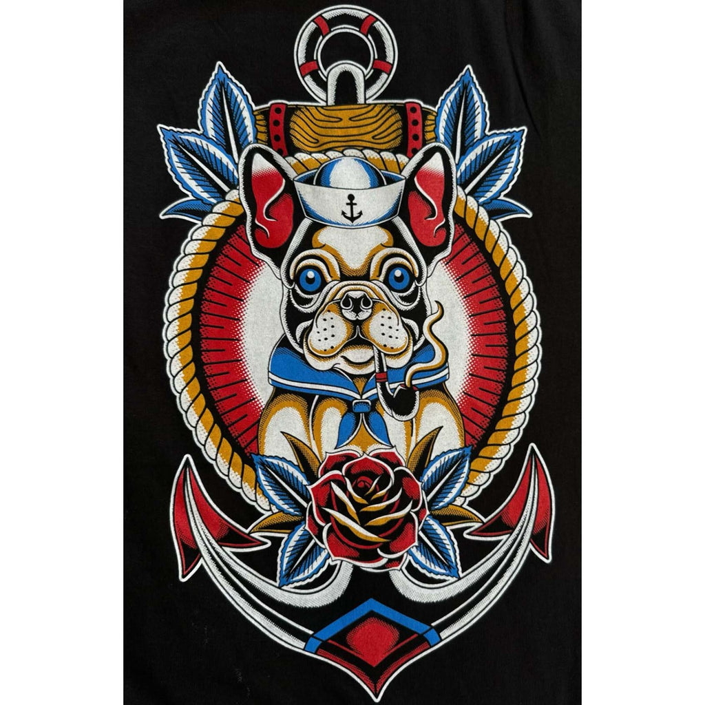 Black Market Art Sailor Dog French Bulldog Tee