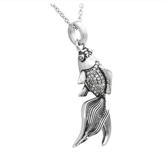 Controse Koi Fish Necklace SST Austrian Crystals