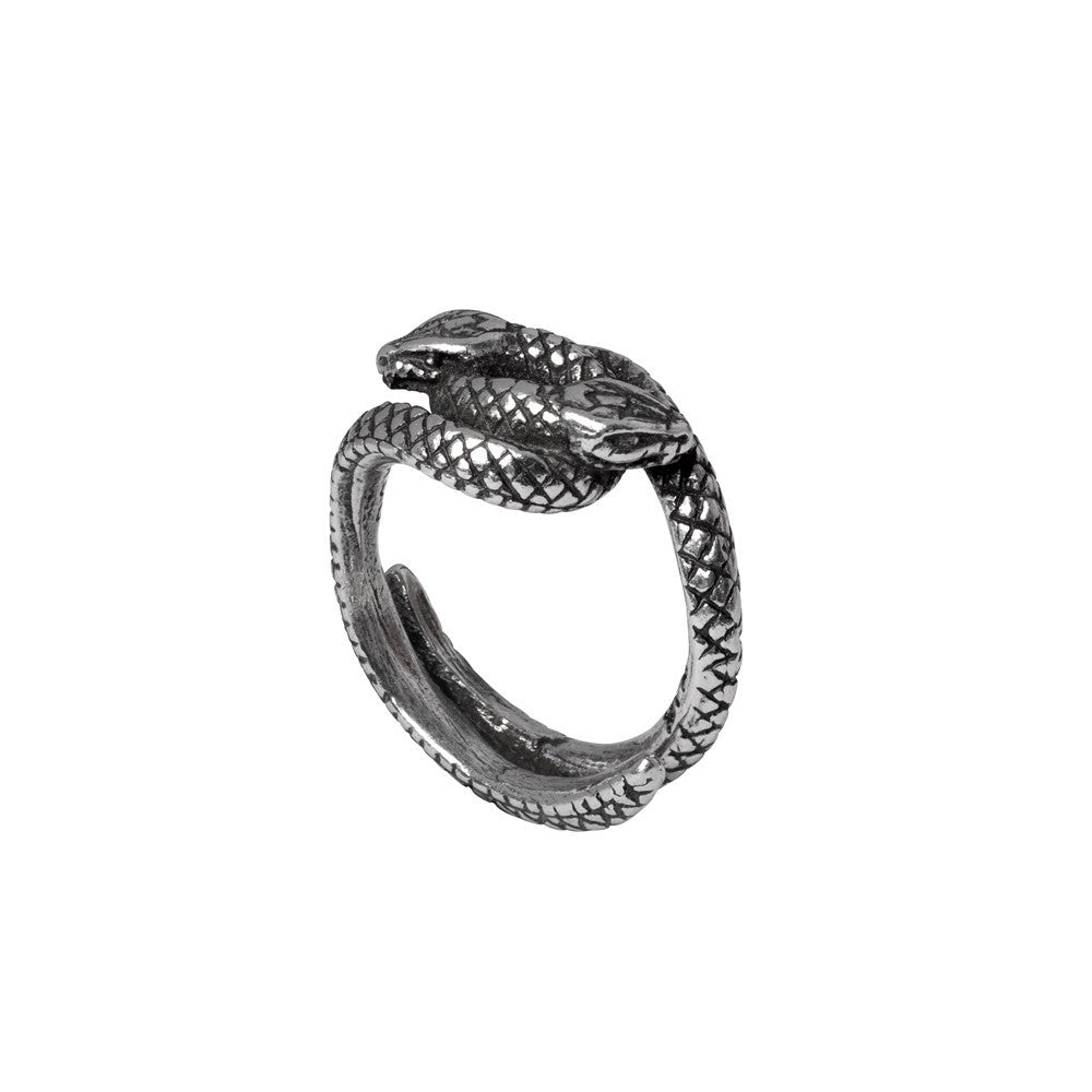 Alchemy Gothic Consprimus Ring Double Snakes Goth Punk Biker Unisex Pewter R259