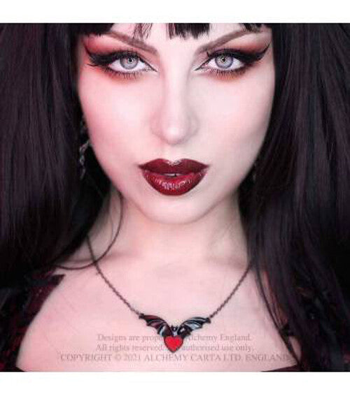 Alchemy Gothic Sombre Desir Necklace Black Bat P920