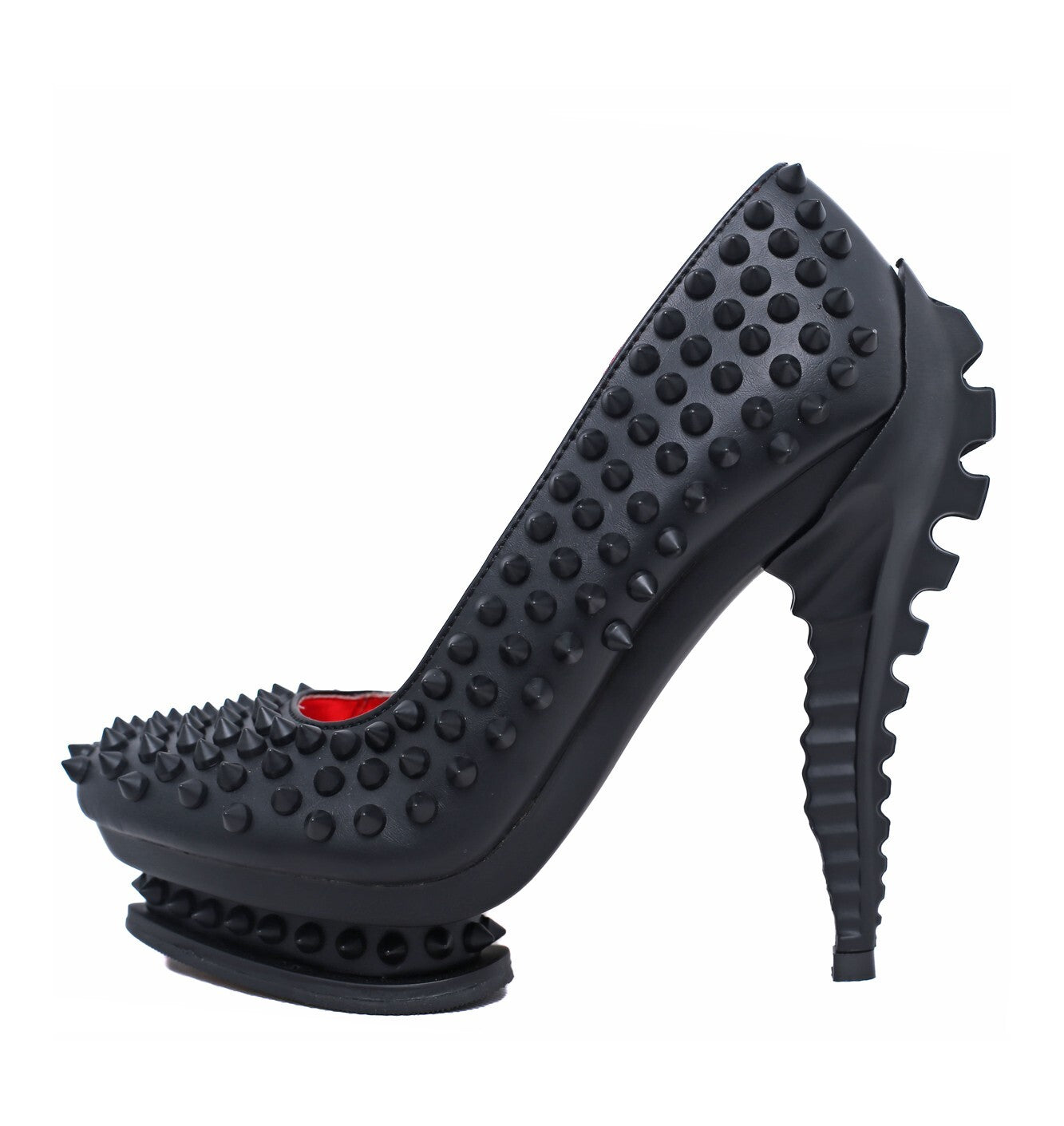 Hades MARA Black Studded Pump High Molded Spinal Heel 6-11