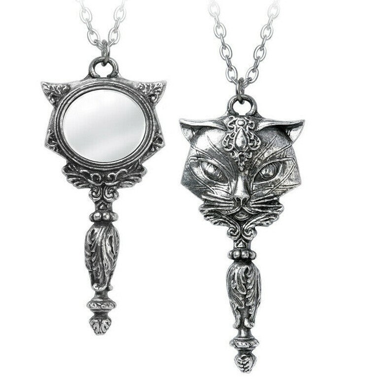 Alchemy Gothic Sacred Cat Vanitas Pendant P889