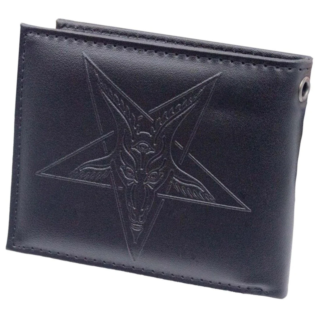 Kreepsville 666 Hail Satan Baphomet Black Bi-Fold Wallet
