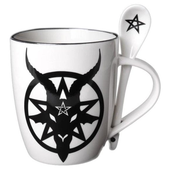 Alchemy Gothic Baphomet Coffee Mug Spoon ALMUG23