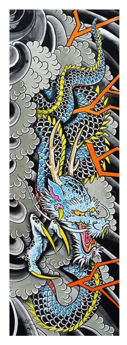 Blue Dragon Maple 8.75" Skate Deck Japanese Style Tattoo Art