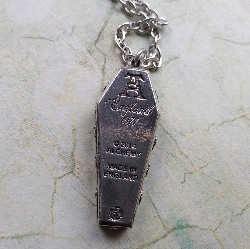 Alchemy Gothic Nosferatu's Rest Vampire Coffin Pendant P183