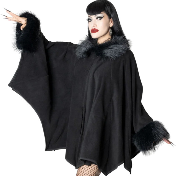 Kreepsville 666 Glamour Ghoul Web Cape 2 Sizes