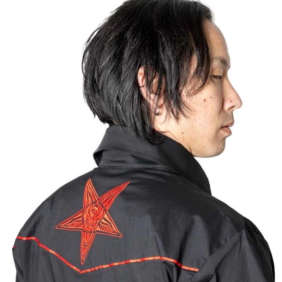 Kreepsville 666 Baphomet Hellbilly Black Western Shirt