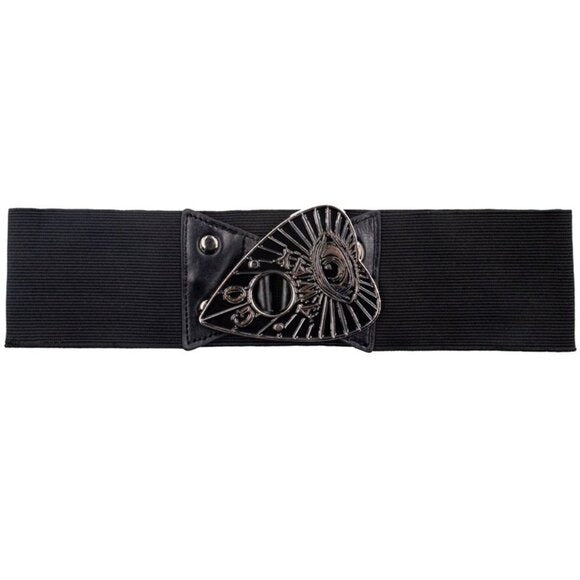Kreepsville 666 Silver Ouija Planchette Buckle Elastic Waist Belt
