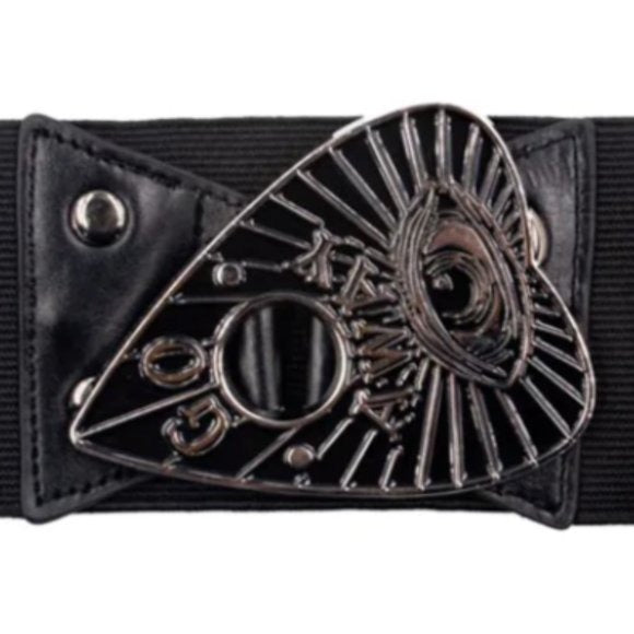 Kreepsville 666 Silver Ouija Planchette Buckle Elastic Waist Belt