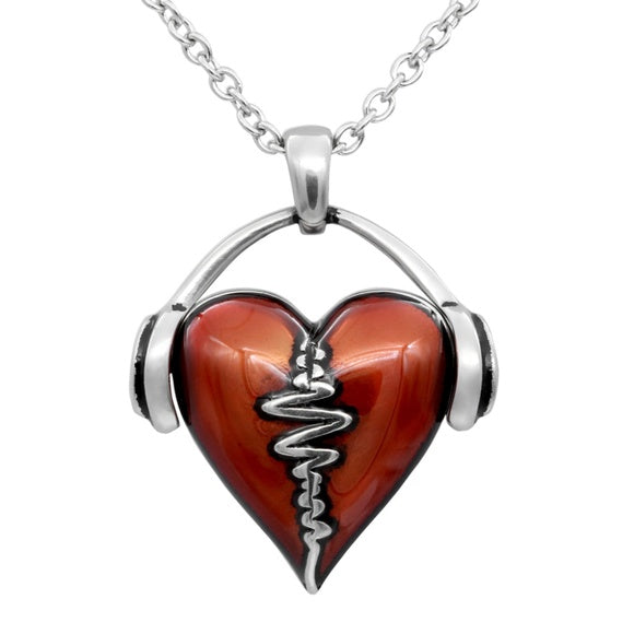 Controse Heartbeat Red Heart Headphones Pendant
