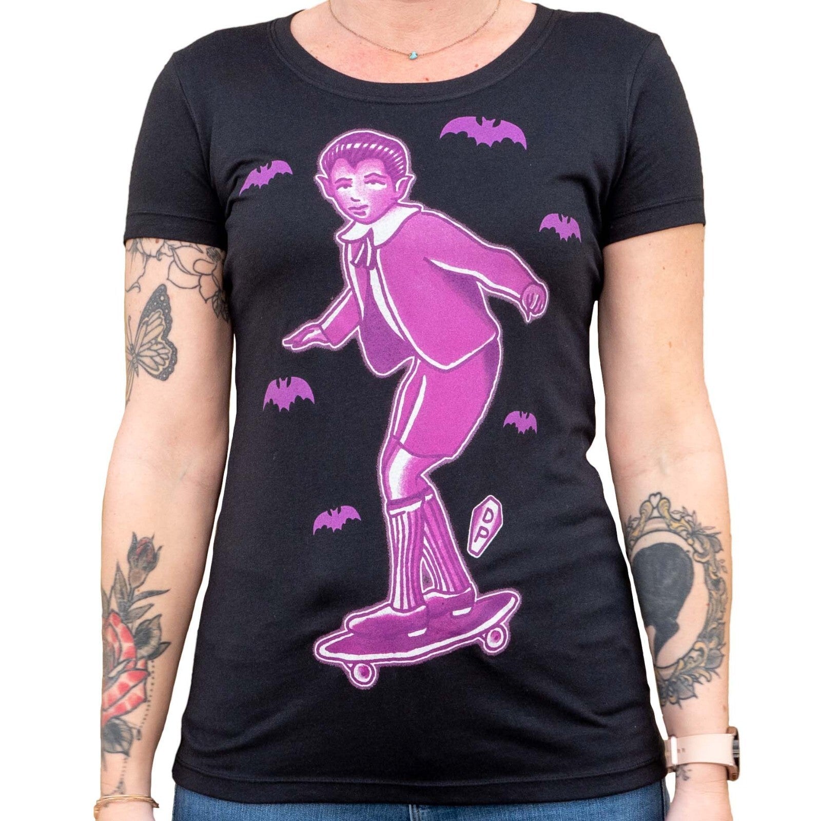Lowbrow Art Eddie on Skateboard Women's Tee
